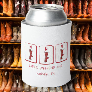 Porta-lata Botas de Cowboy Vermelhas Personalizadas para Fim 