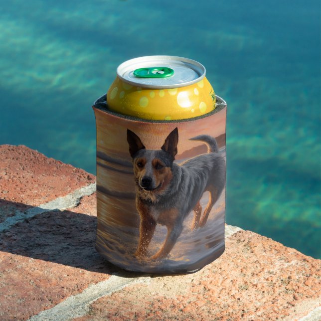 Porta-lata Bovinos australianos arenosos Cachorro na Praia Su (Piscina in situ)