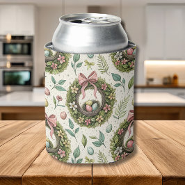 Porta-lata Boxwood Easter Wreath Pink Bow with Egg