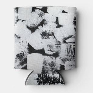 Porta-lata Branco preto, canvas pintada por abstrato.