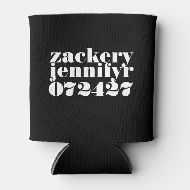 Porta-lata Branco preto moderno (Frente)