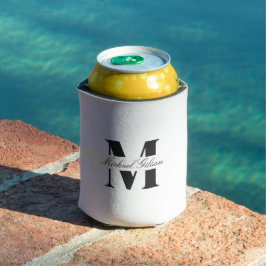 Porta-lata Branco Puro | Monograma Personalizado para os Padr