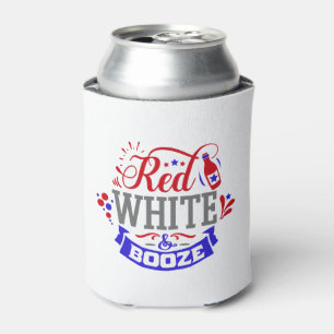 Porta-lata Branco Vermelho e Booze