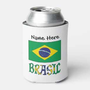 Porta-lata Brasil Bandeira Brasil Nome Personalizado