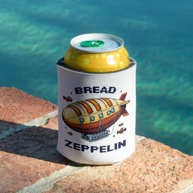 Porta-lata Bread Zeppelin - Arte Whimsical de 8 bits (Piscina in situ)