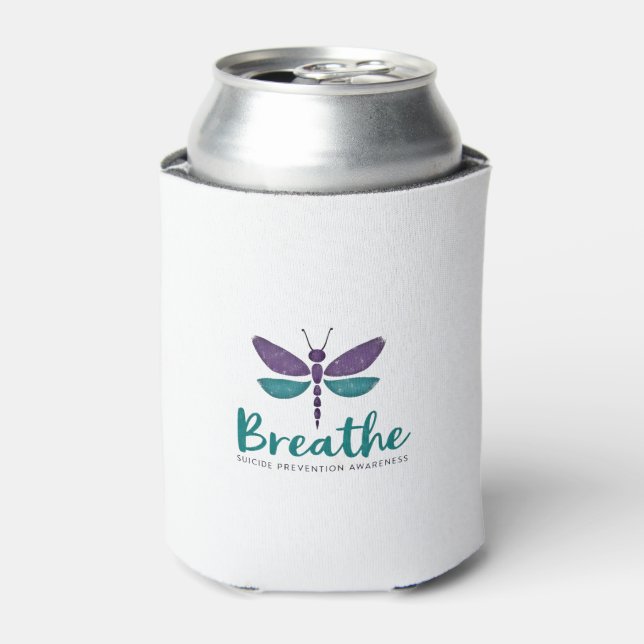 Porta-lata Breathe Dragonfly Suicide Prevention mental health (Can Front)