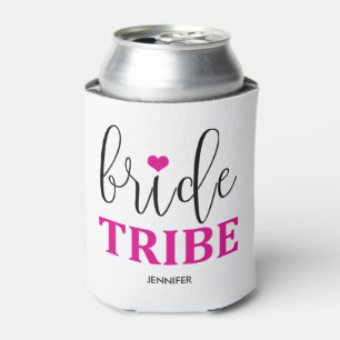 Porta-lata Bride Tribe Magenta Heart Bridesmaid Cute