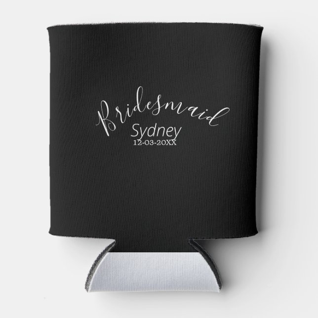 Porta-lata Bridesmaid bachelorette party add name modern  (Frente)