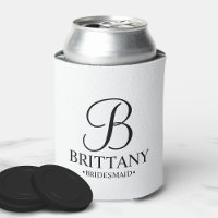 Bridesmaid Personalizada Elegante Preta e Branca