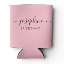 Bridesmaid Rosa de Nome Personalizado