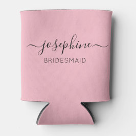 Porta-lata Bridesmaid Rosa de Nome Personalizado