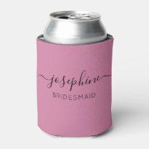Bridesmaid Rosa de Script de Nome Personalizado