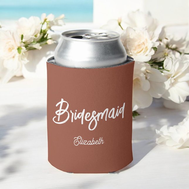 Porta-lata Bridesmaid Terracotta Wedding Brown (Criador carregado)
