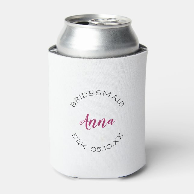 Porta-lata Bridesmaid Typographics Can Cooler (Can Front)