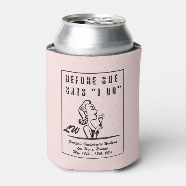 Porta-lata Bridesmaids Monograma - Festa de solteira (Can Front)