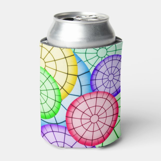 Porta-lata Bright Colorful Abstract Circles Pattern (Can Front)