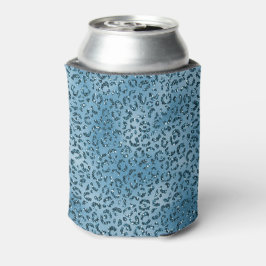 Porta-lata Brilho Azul Turquesa Estampa de Leopardo