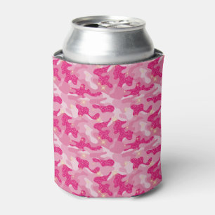 Porta-lata Brilho Brilhante Rosa Camuflagem Chic Camo Glam Ex