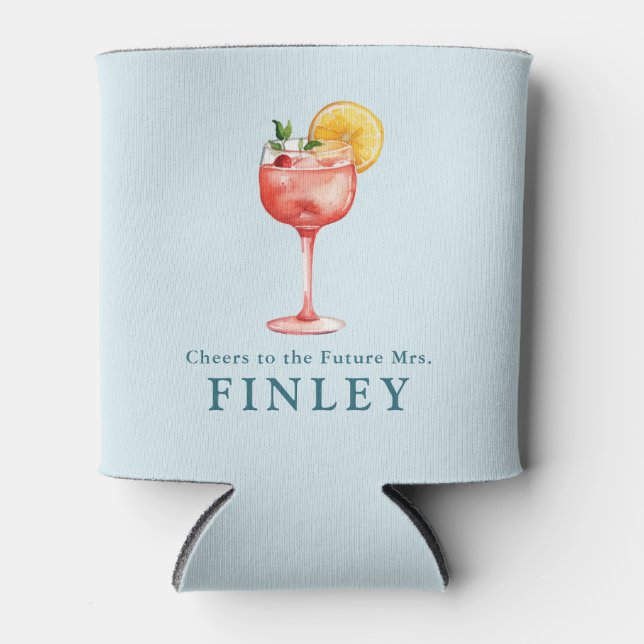 Porta-lata Brinde ao Futuro Casamento da Sra. Azul Claro (Frente)