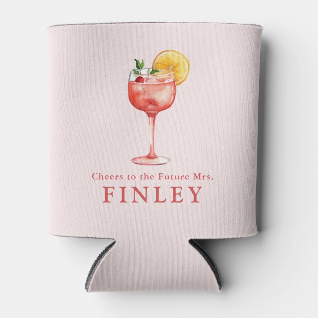 Porta-lata Brinde ao Futuro Sra. Chá de Lingerie Rosa Claro (Frente)