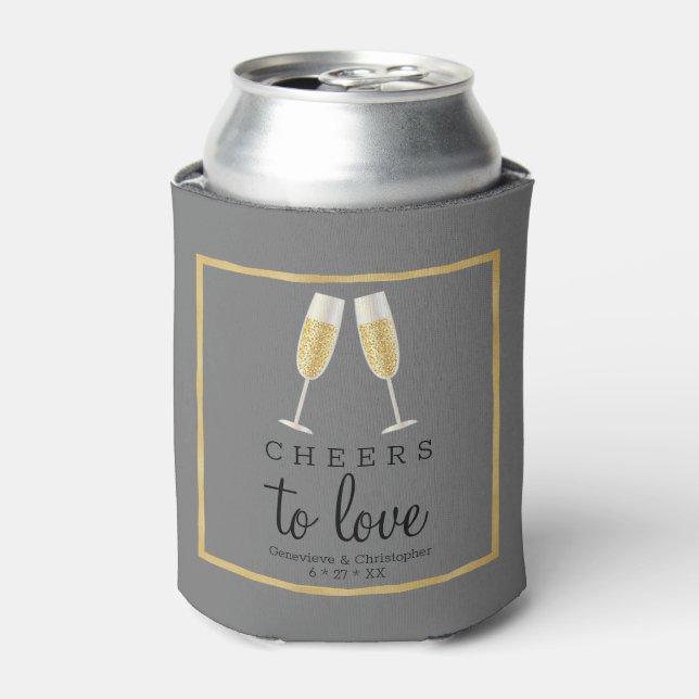 Porta-lata Brindes Elegantes ao Amor Taça de Champanhe de Cas (Can Front)