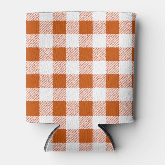 Porta-lata Brown Gingham Check (Frente)