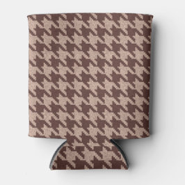 Porta-lata Brown Houndstooth Preppy Classic Pattern