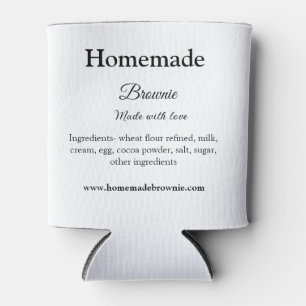 Porta-lata Brownie caseiro feito com amor adicionar texto sit