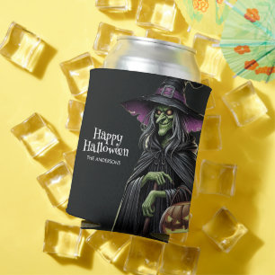 Porta-lata Bruxa Assustadora Negra Que Pensava Halloween