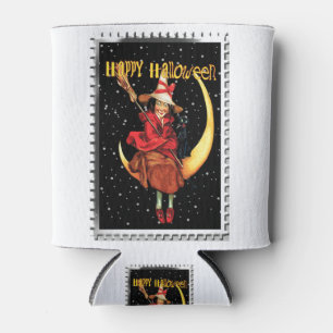Porta-lata Bruxa Boa Nostálgica de Halloween e seu Gato