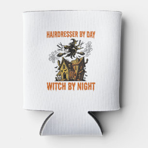 Porta-lata Bruxa Cabeleireira Halloween Camisa Vintage Salão_