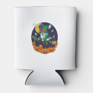 Porta-lata Bruxa de Halloween Gnome Vassoura Abóboras Lua