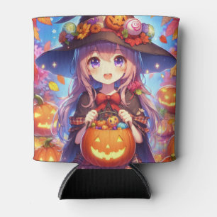 Porta-lata Bruxa do Halloween do Anime Bonito