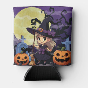 Porta-lata Bruxa do Halloween do Anime Bonito