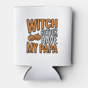 Porta-lata Bruxa Melhor Ter Meu Papai Camisa de Halloween do