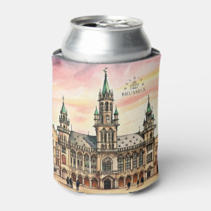Porta-lata Bruxelas Bélgica Aquarela Grande Palácio