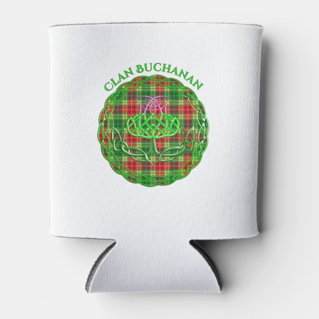 Porta-lata Buchanan Scottish Tartan Celtic Thistle (Frente)