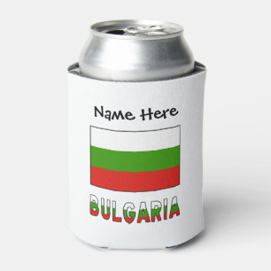 Porta-lata Bulgária e Bandeira Búlgara Personalizados 