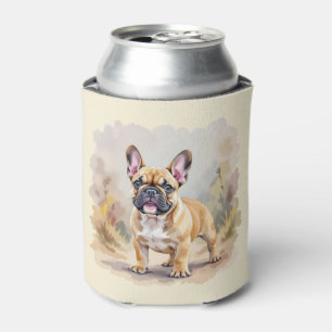Porta-lata Bulldogue Francês Marrom Bege - Cachorro Bonito Fr