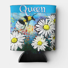 Porta-lata Bumble Bee Whimsical em Daisies Personalizado