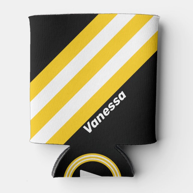 Porta-lata Bumblebee Nostalgic Stripes com Nome (Frente)