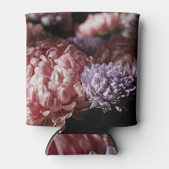 Porta-lata Buquê de Aster Rosa: Iluminação Barroca. (Frente)