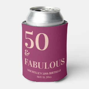 Porta-lata Burgundy Rosa Aniversário 50 e Fabuloso