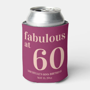 Porta-lata Burgundy Rosa Aniversário Fantástico aos 60 anos