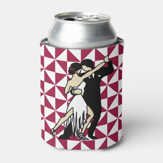 Porta-lata Burgundy Tango, ao estilo retro, pode resfriar (Can Front)
