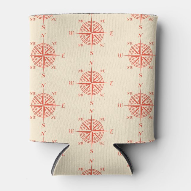 Porta-lata Bússola Náutica Coral (Frente)