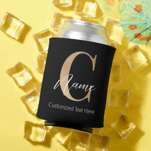 Porta-lata C & Name Iniciais Monogramados Modernos Personaliz