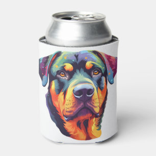Porta-lata Cabeça de Rottweiler Colorida