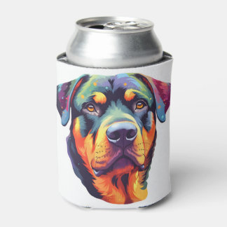 Porta-lata Cabeça de Rottweiler Colorida