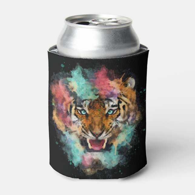 Porta-lata Cabeça de Tigre Colorida (Can Front)
